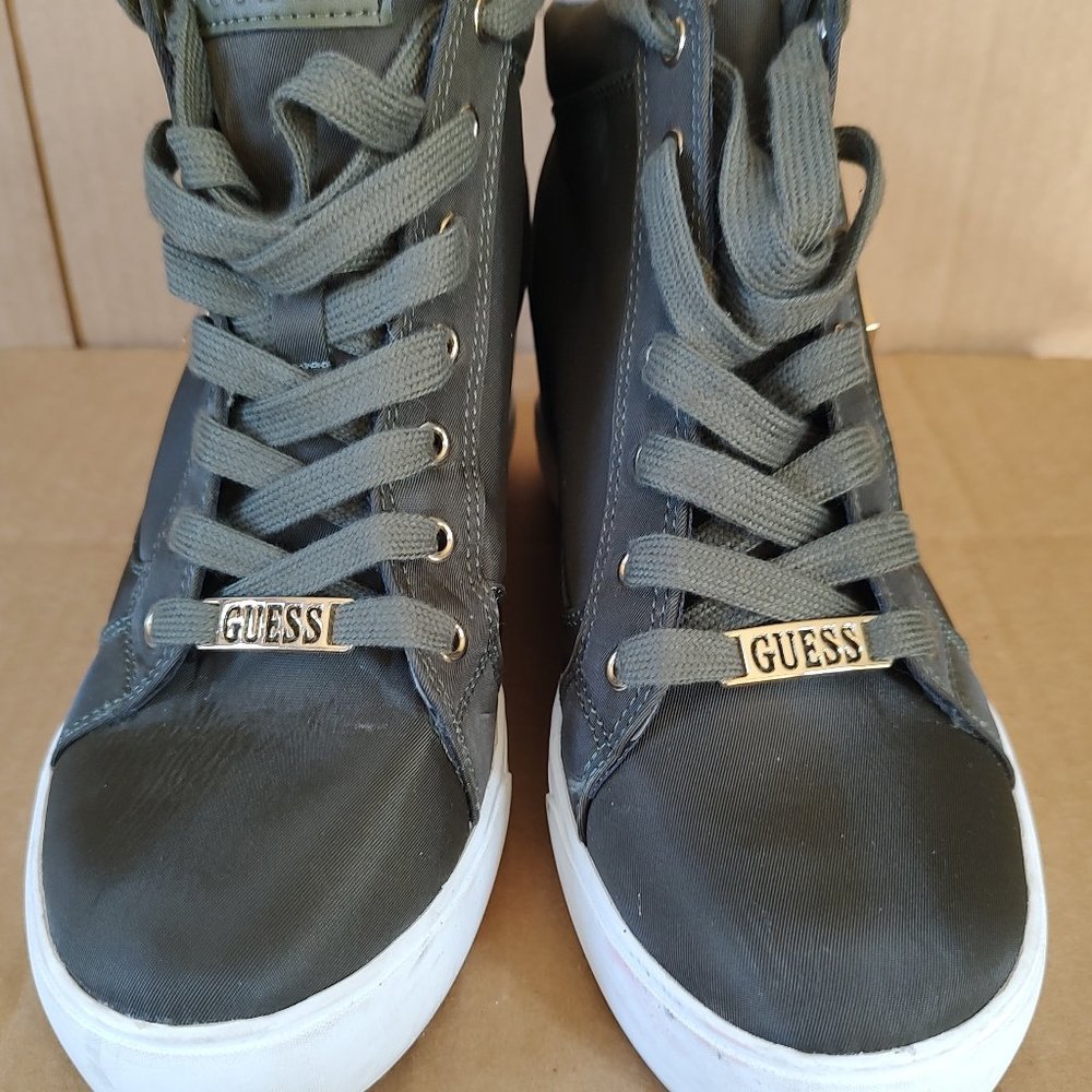 Guess gray lace up high top sneaker. Size 9